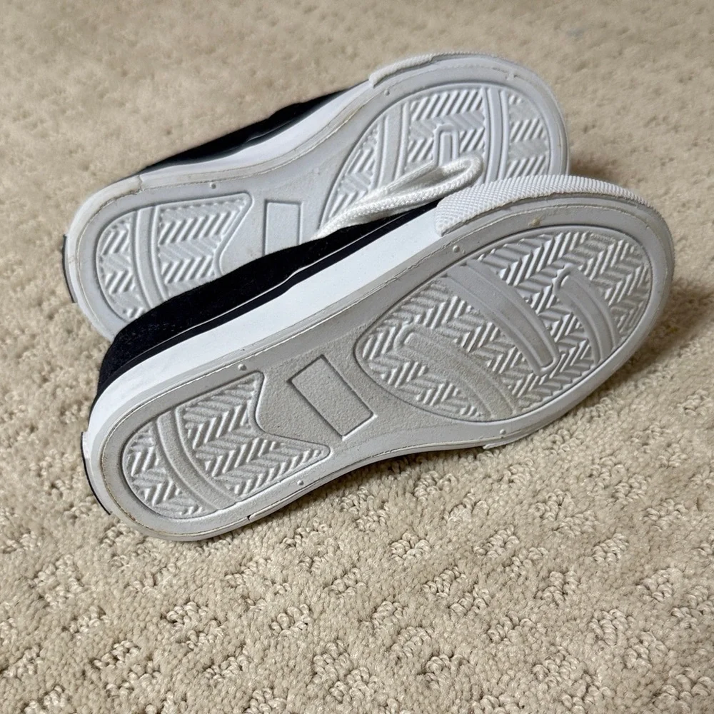 Janie and Jack Navy Canvas Kids Sneakers with White Laces
